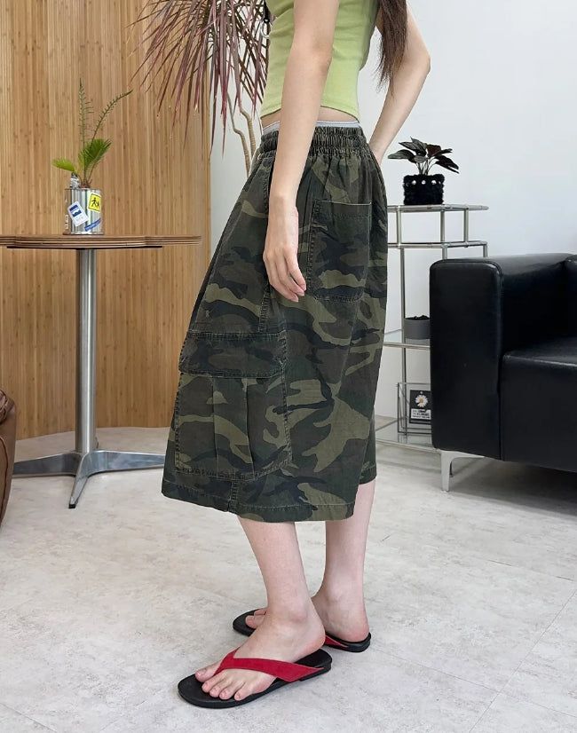 Sepi Washed Cargo Bermuda Pants