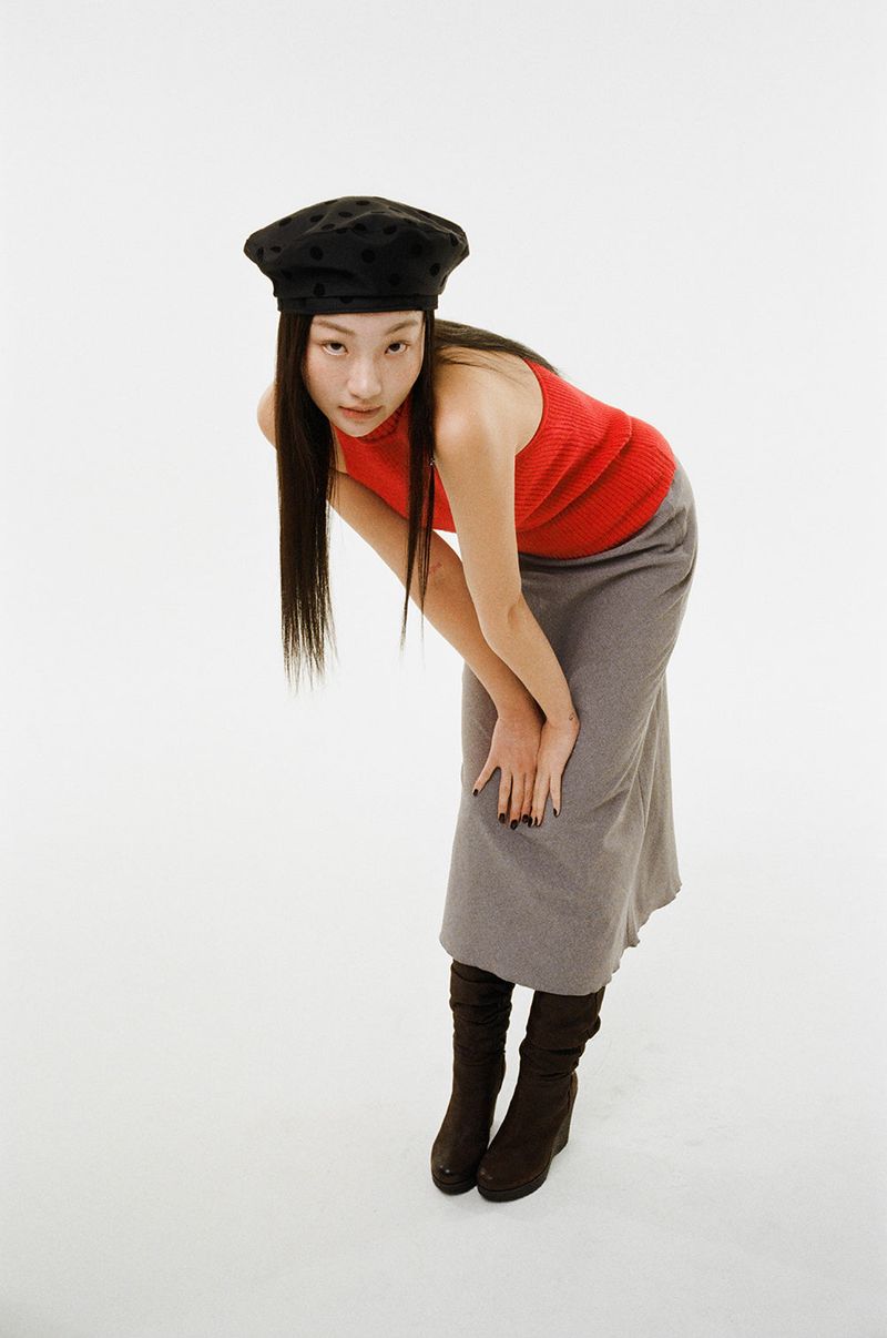 DOT BERET HAT / BLACK