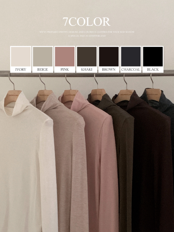 BR Layered Wave Turtle Neck T-shirt (7color)