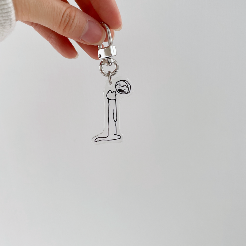 elongated cat looking in the mirror Key Ring