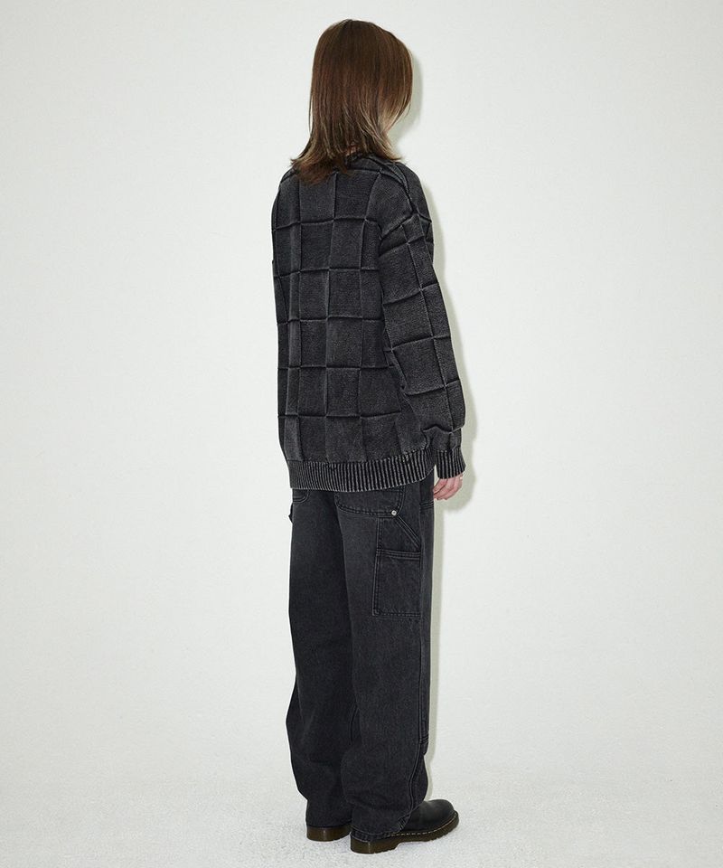 PIGMENT CHECKERBOARD KNIT SWEATER
