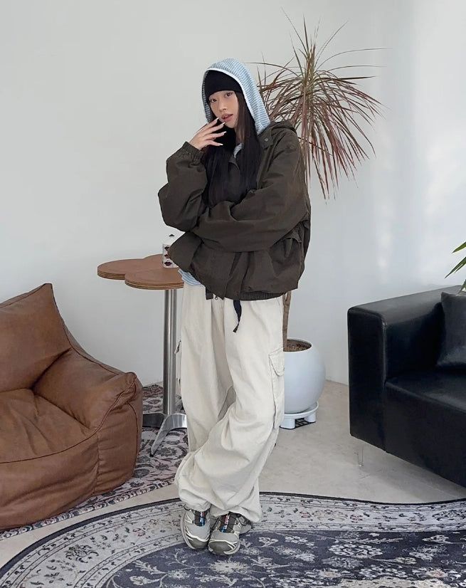 Lucael diagonal button hoodie