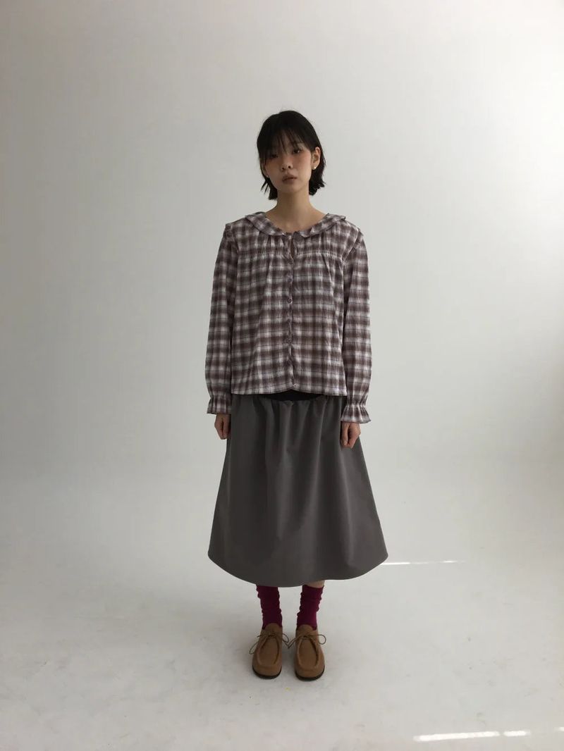 DUGGY（ダギー）の「Dinf Frill Check Blouse (1color)（Tops）」