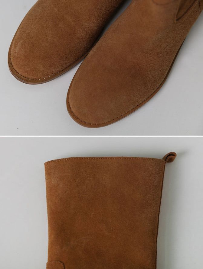 TD Suede Leather Middle Boots (2color)