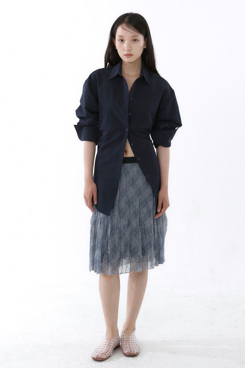BACKLESS SHIRT_NAVY