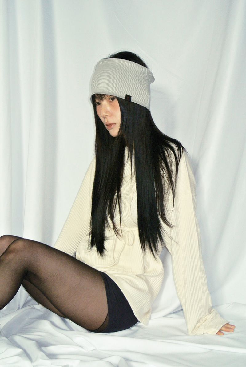 STRIPE HAIR BAND / OATMEAL