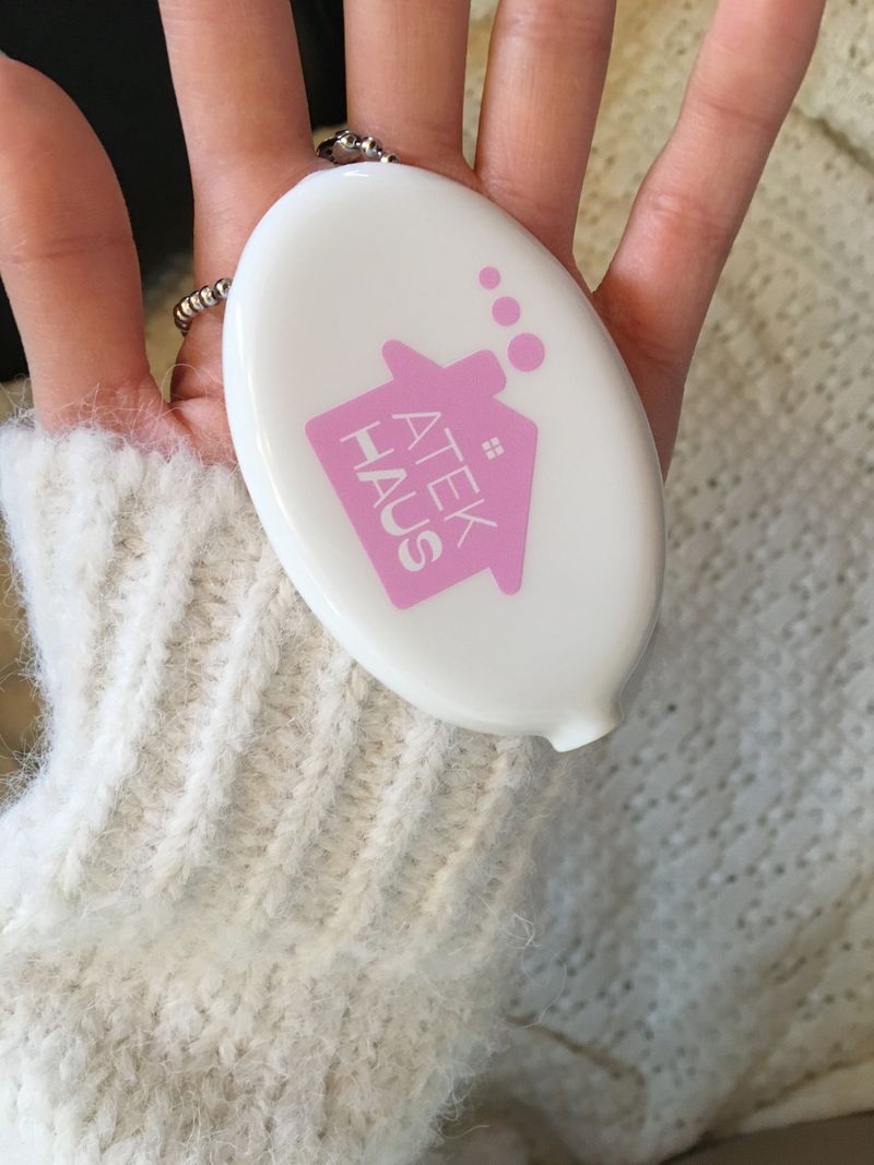 House Rubber Coin Wallet Keyring(Pink)