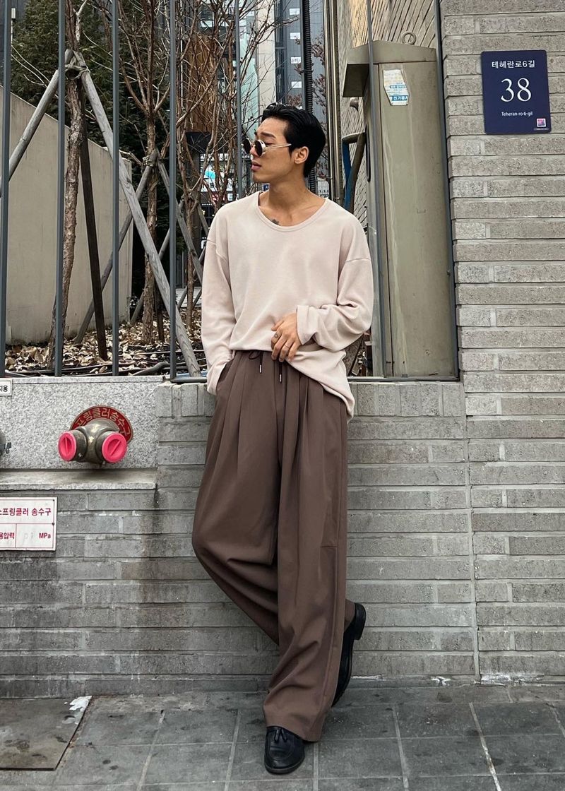 Waffle U-Neck Long Sleeve 4COLOR