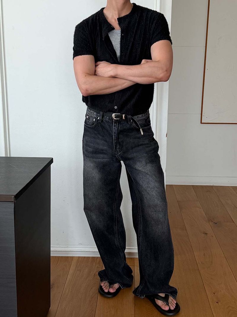 Standard flare denim pants(3color)