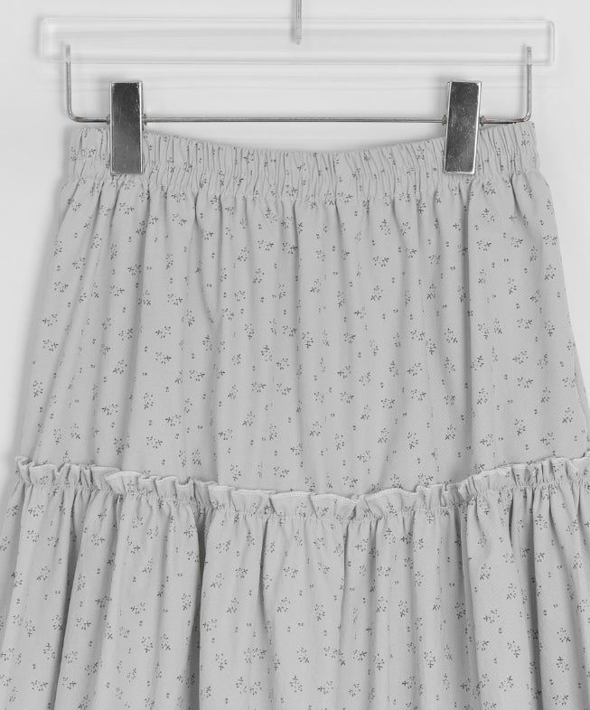 Bihina Flower Shirring Long Skirt