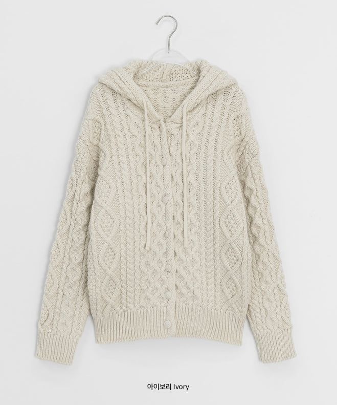 Dimtro Cable Hood Knit Cardigan