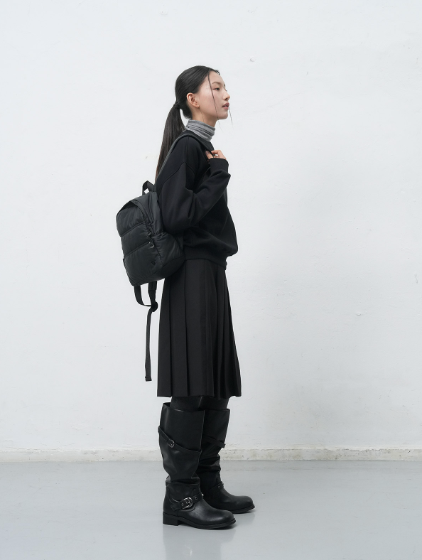 padded mini backpack - black            