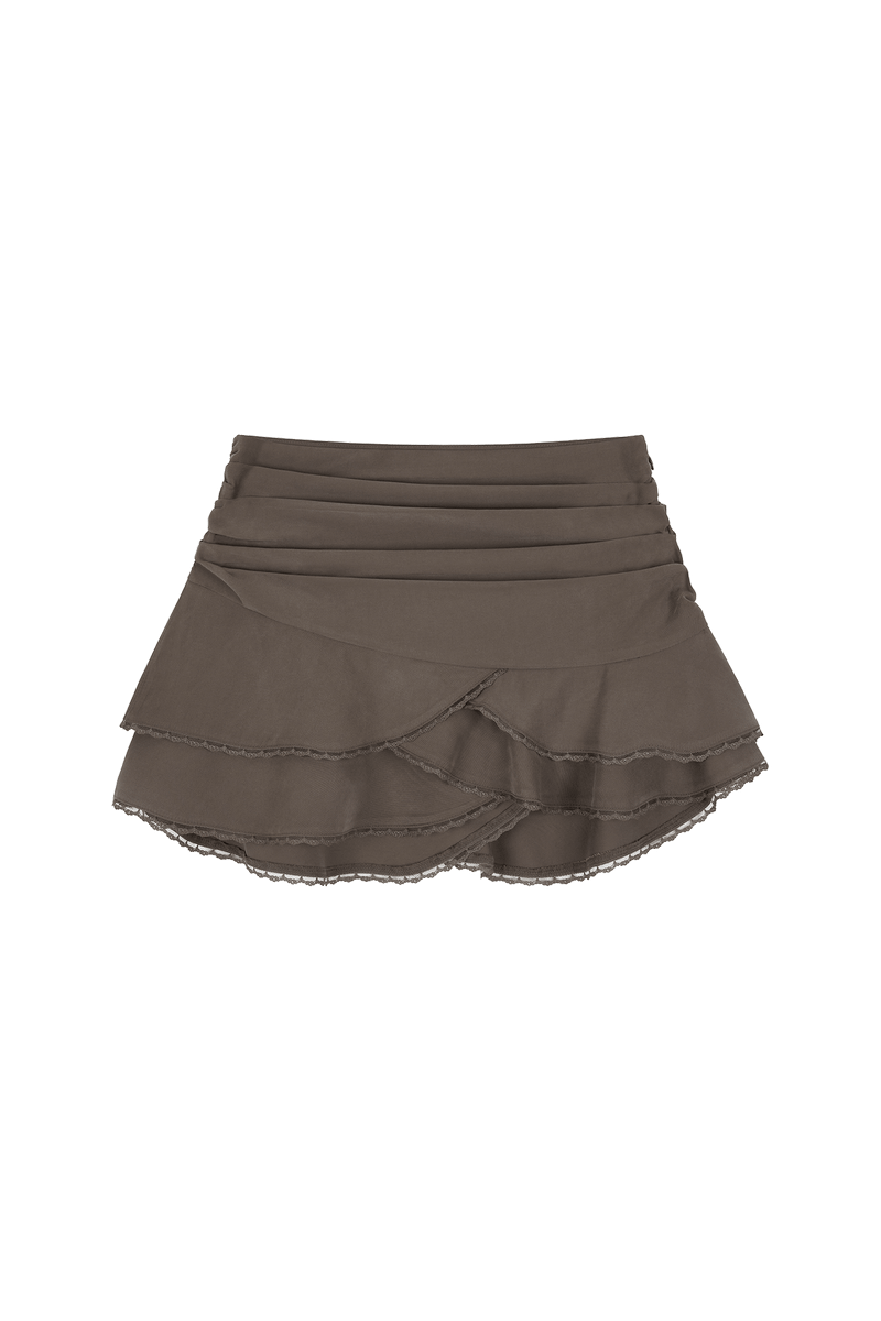 Tulip drape skirt, Brown