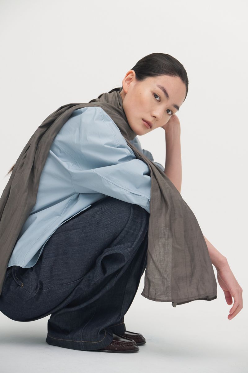 Pleats linear scarf_2colors