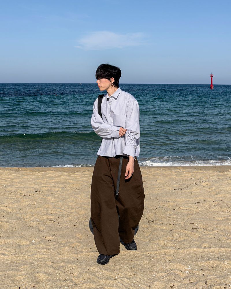 Bino Curved Wide Cotton Pants