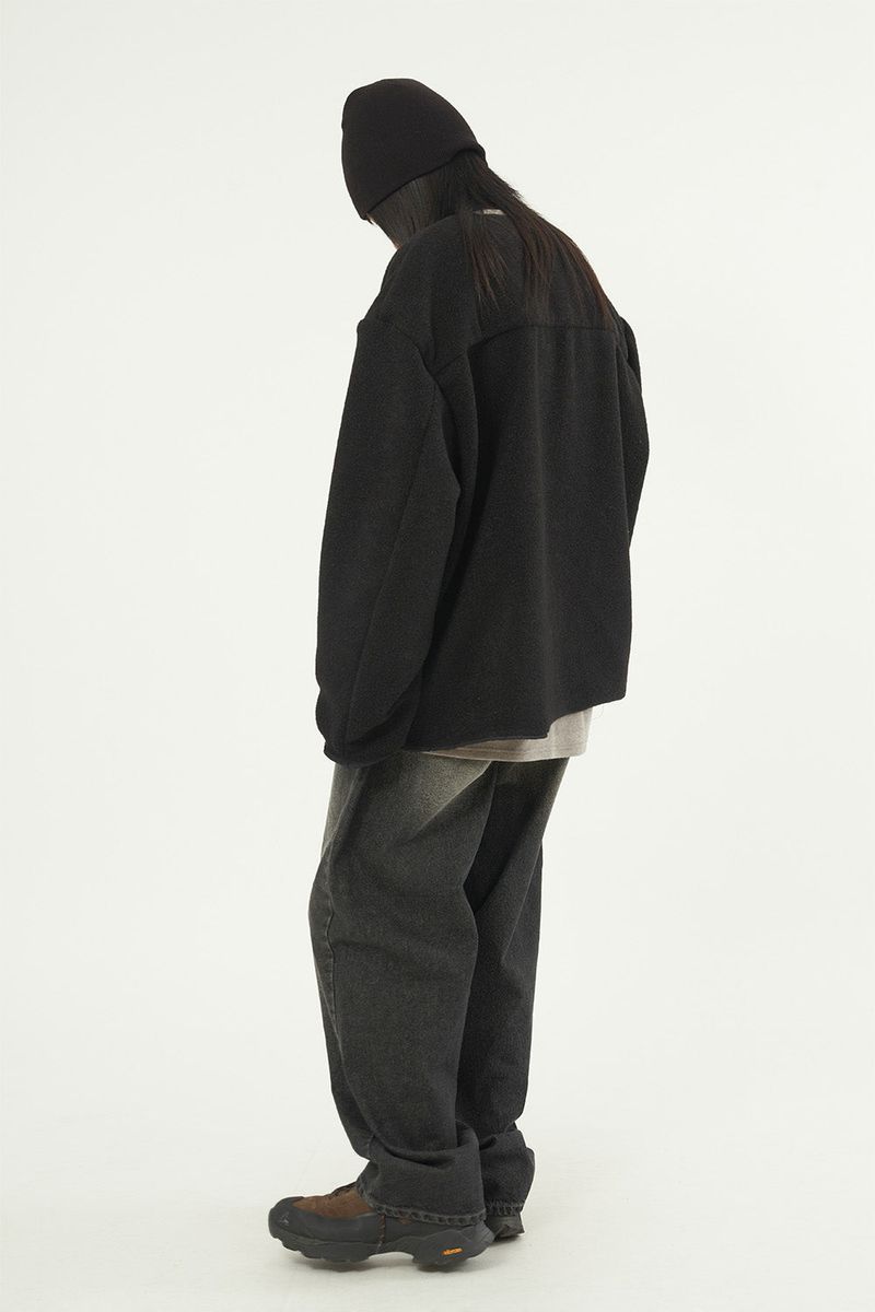 Maribo collarless fleece cardigan
