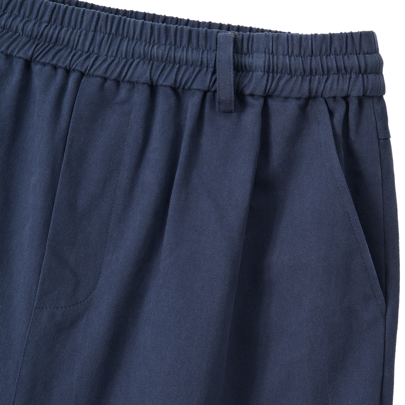 Essential Twill String Banding Wide Pants - NAVY