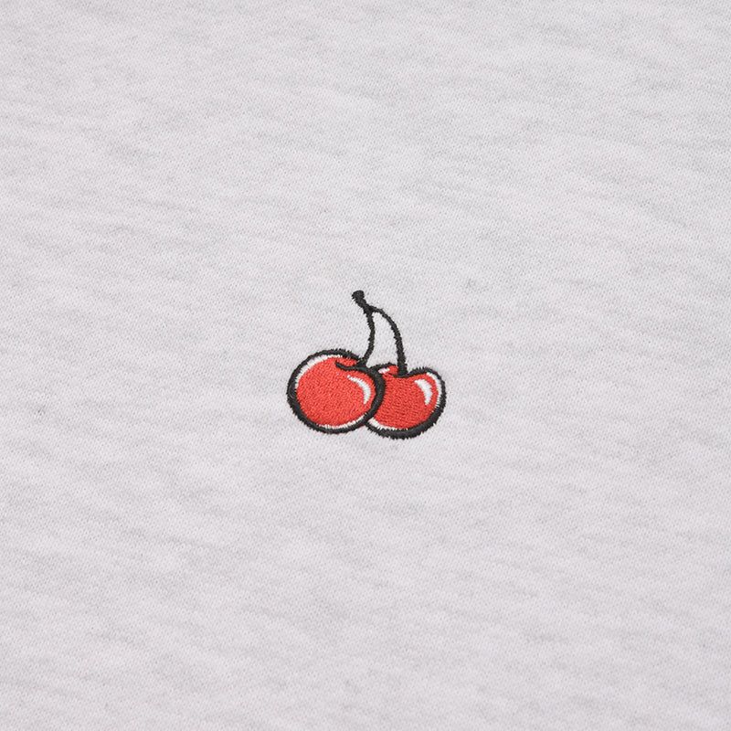 CHERRY OPEN COLLAR SWEATSHIRT [MELANGE GRAY]