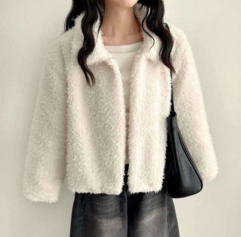 Cyan collar neck popgle short jacket