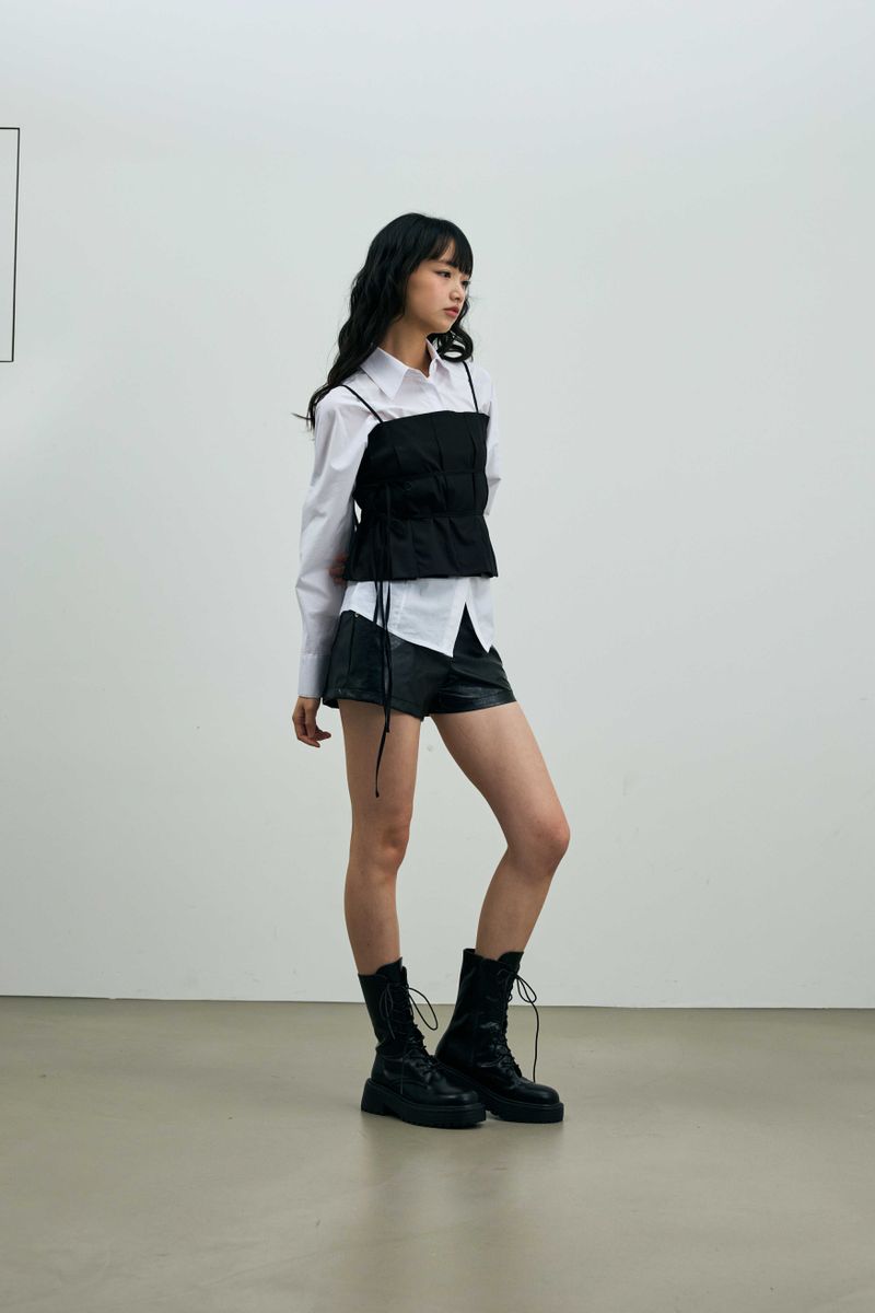 CLARI FAUX MICRO PANTS / BLACK
