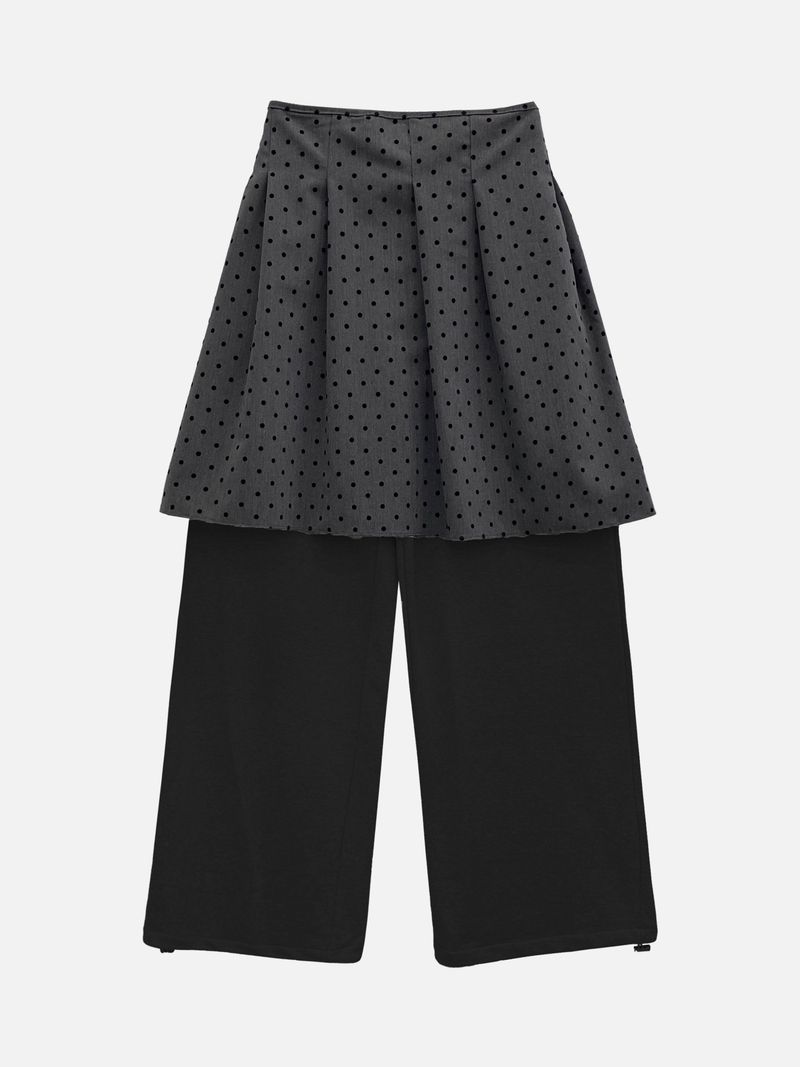 [Detachable] Dot Wrap Skirt Sweatpants (2c)