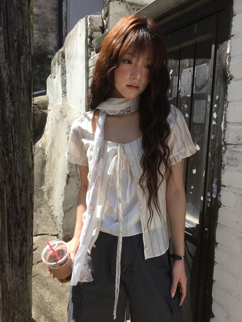 Paul Rose Lace Scarf (3color)