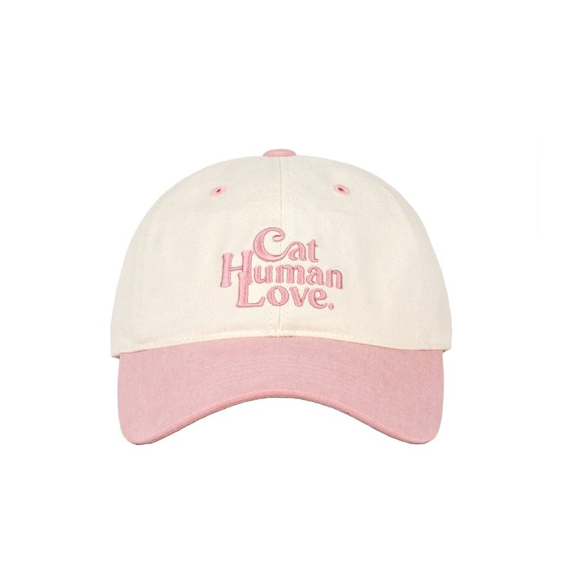 Human & Cat（ヒューマン＆キャット）の「CAT HUMAN LOVE PEACH BALL CAP  / PINK（Hats）」
