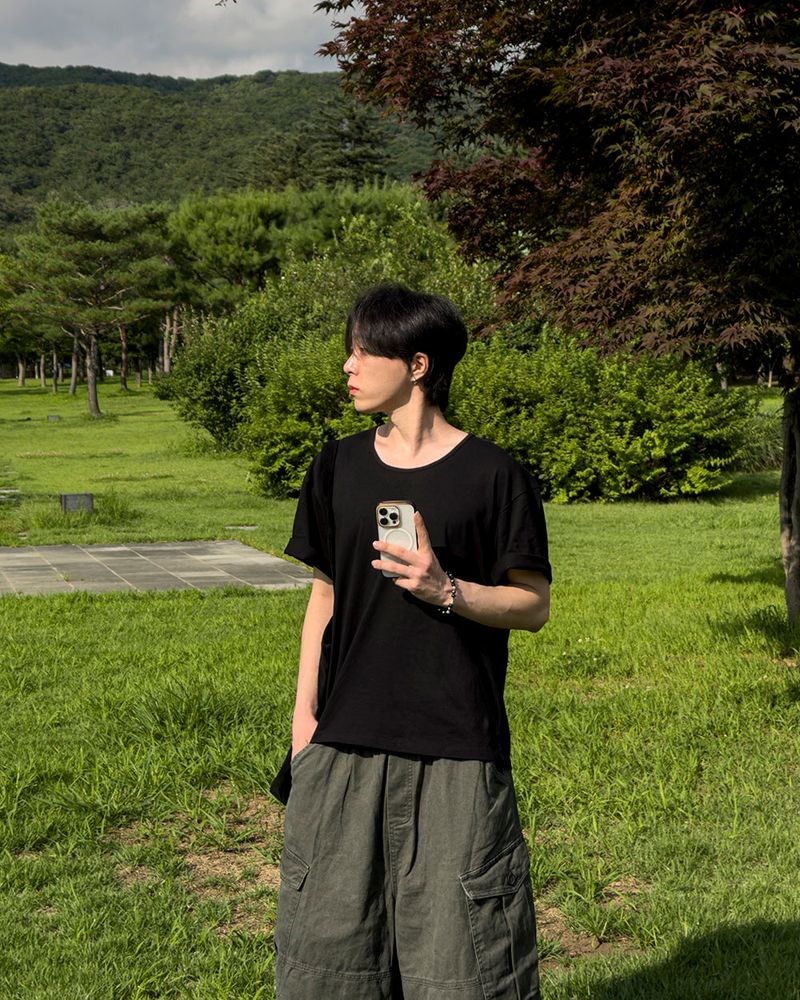Erne Crop Over U Neck Short Sleeve Tee