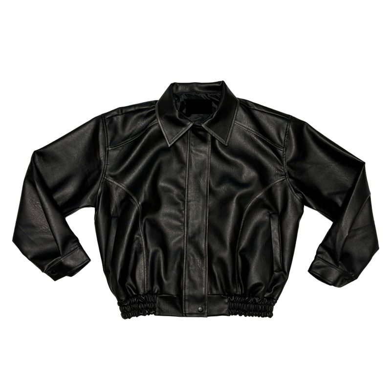Washed leather jacket