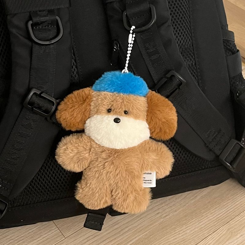 [MADE] Blue beanie puppy - key ring
