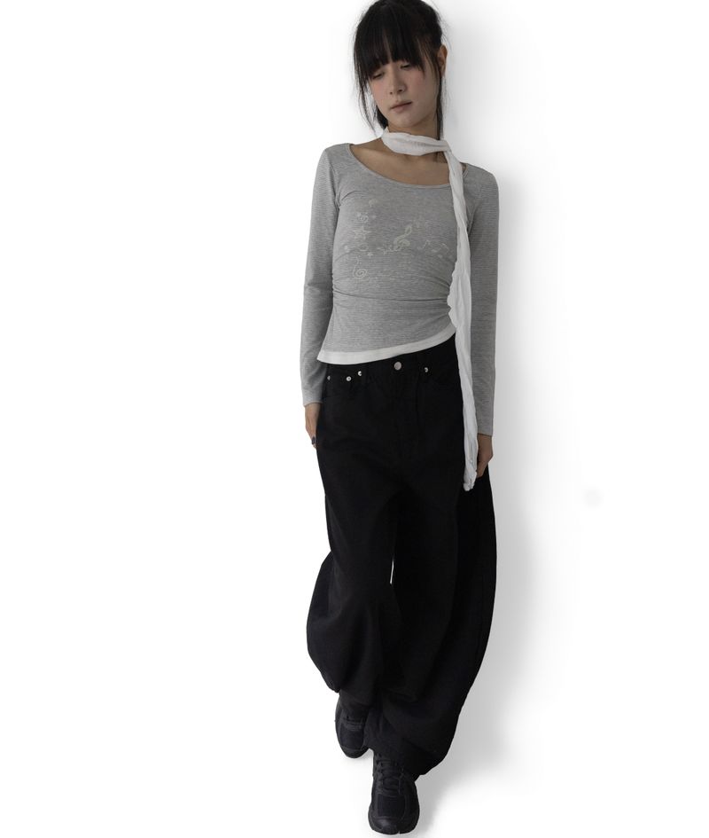 Uta Scarf Shirring T-Shirt