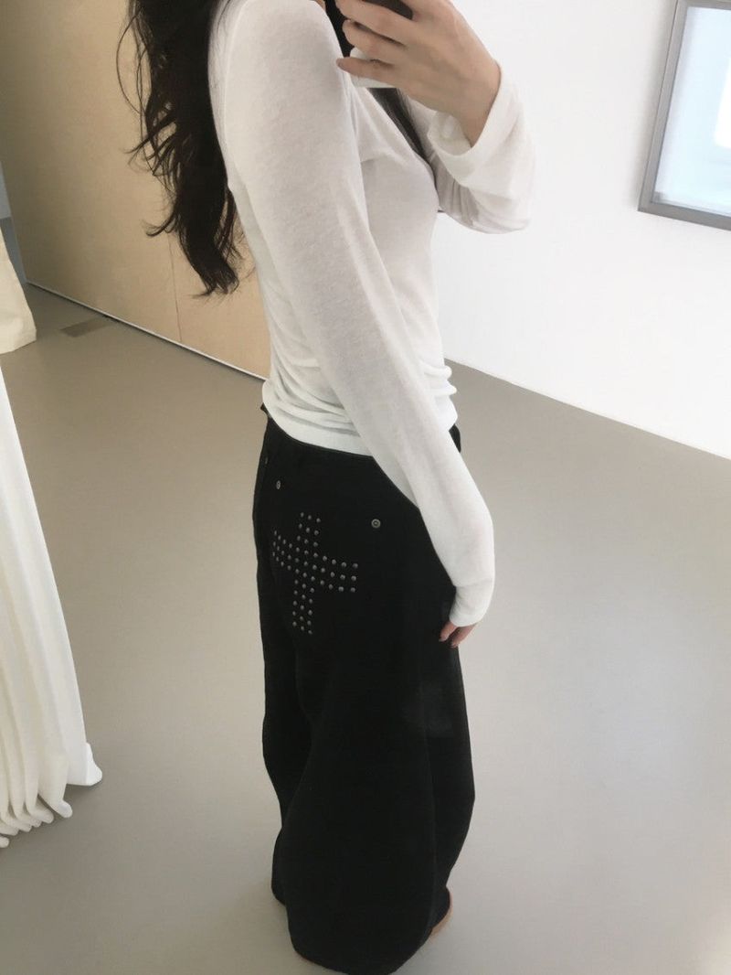 Cross stud pants