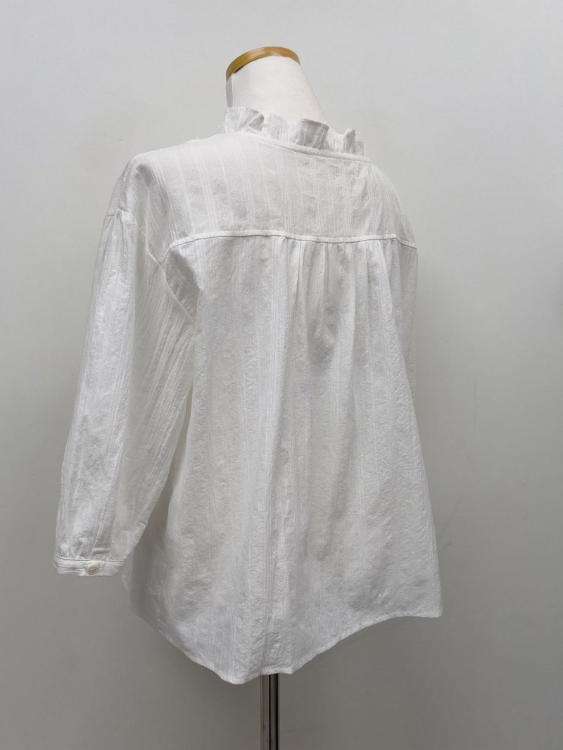 Frill V-neck Three Quarter Blouse