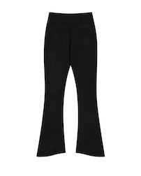 Button Slit Bootcut Pants / Black