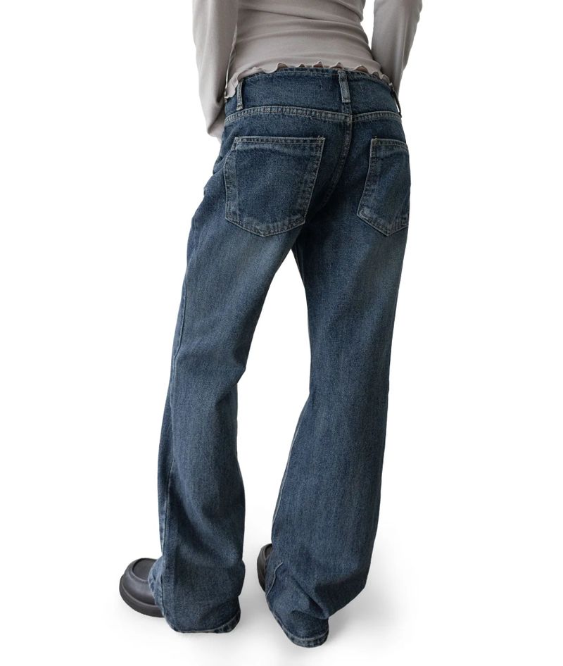 Aki Non-Stretch Low-Rise Flare Denim