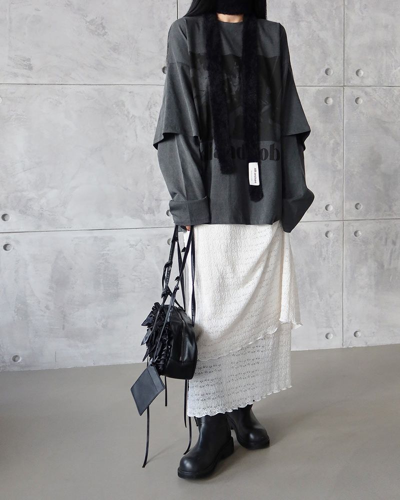 Layered printed oversized fit T-shirt