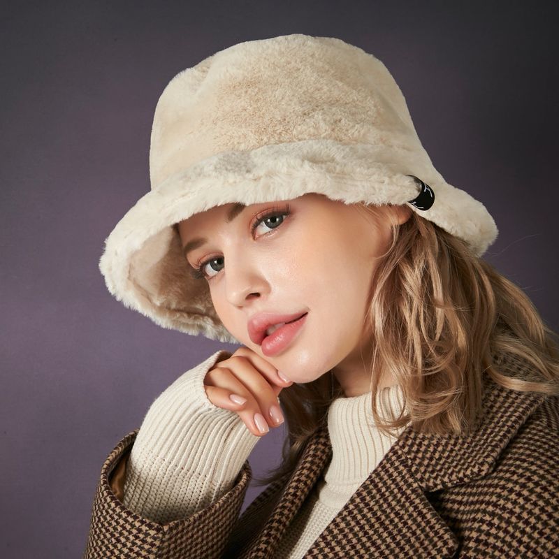 Fur logo point bucket hat CREAM