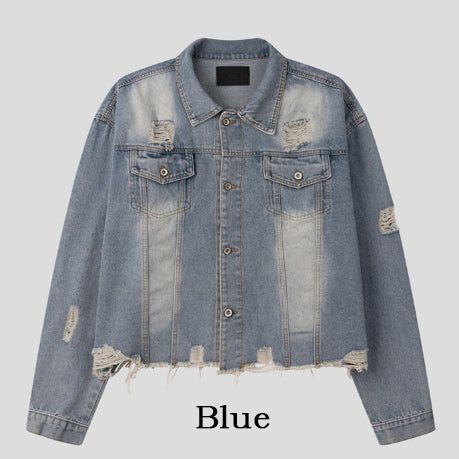Kuden damage crop denim jacket