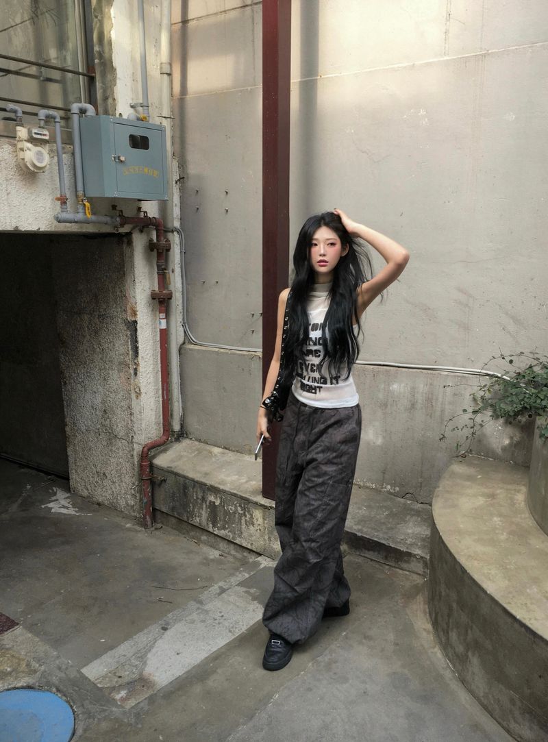woody camo wide pants