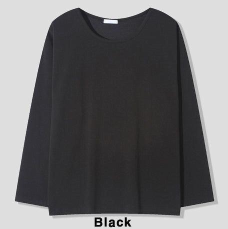 Neutral Basic U-Neck Long Sleeve T-Shirt