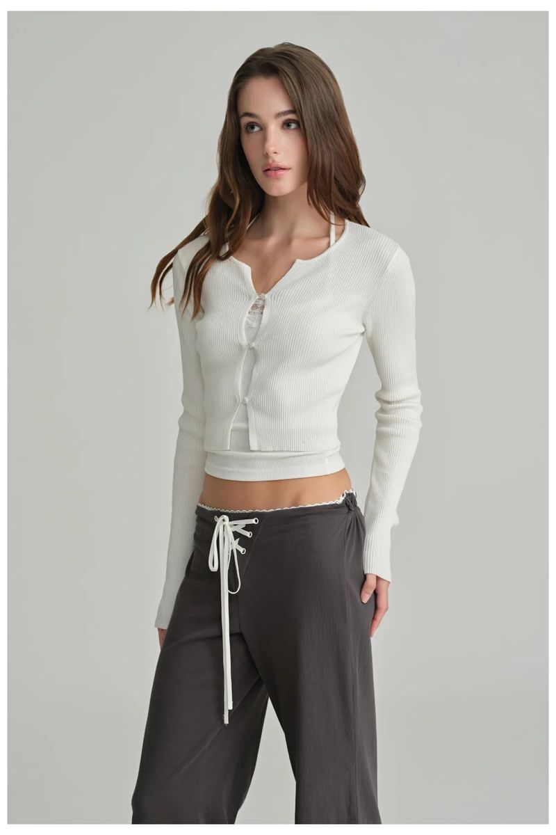 Jelly button cardigan, White