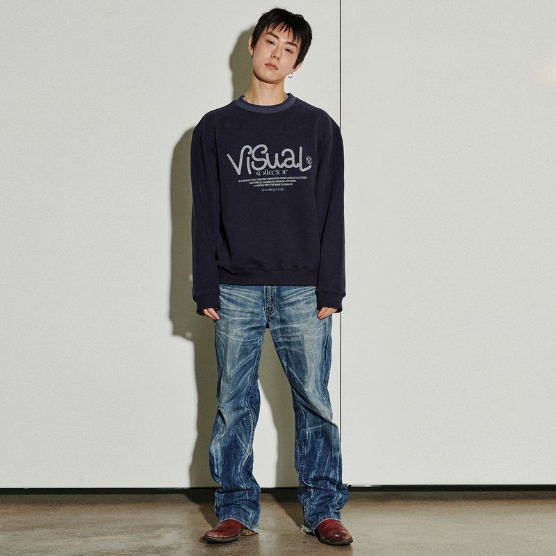 drawing artwork sweatshirt [navy]