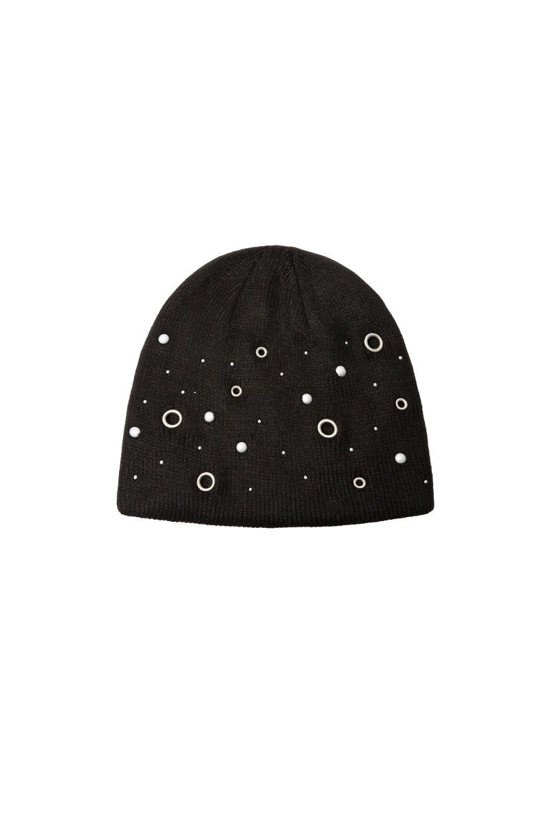 eyelet beanie (black)