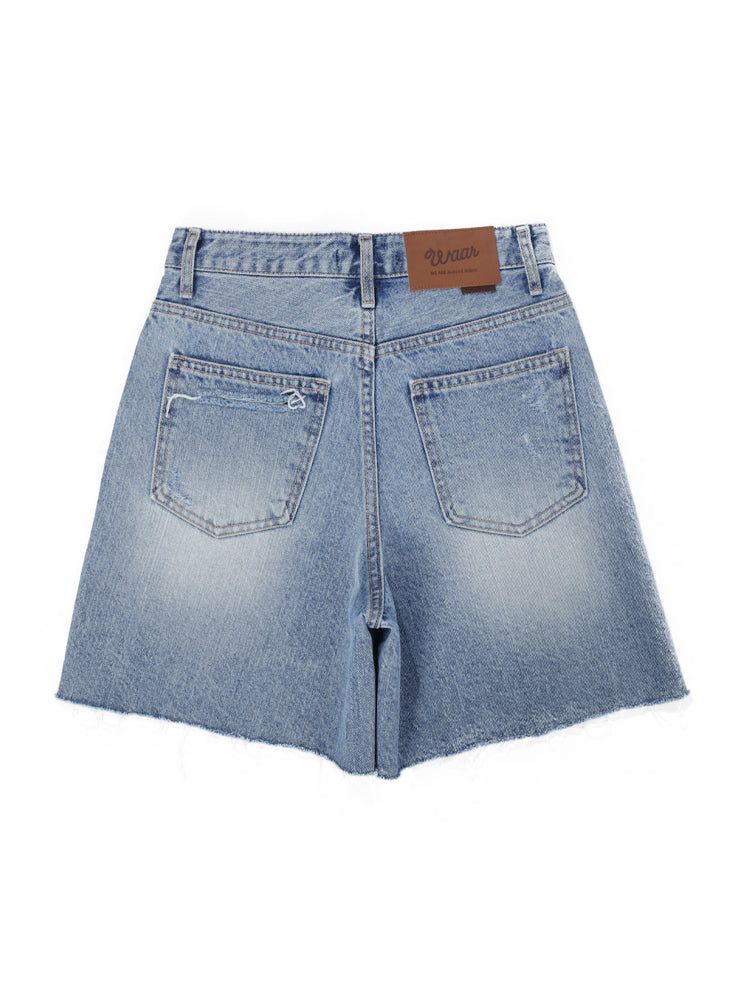 W1012 DAMAGE DENIM SHORT