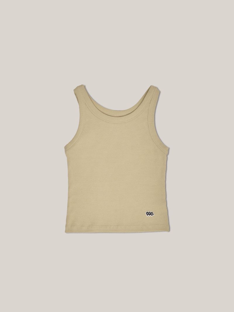 WAFFLE COTTON TOP [ LIME ]