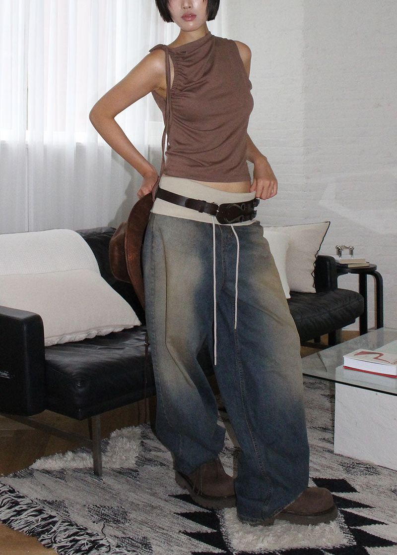 RIB FOLDING VINTAGE DENIM