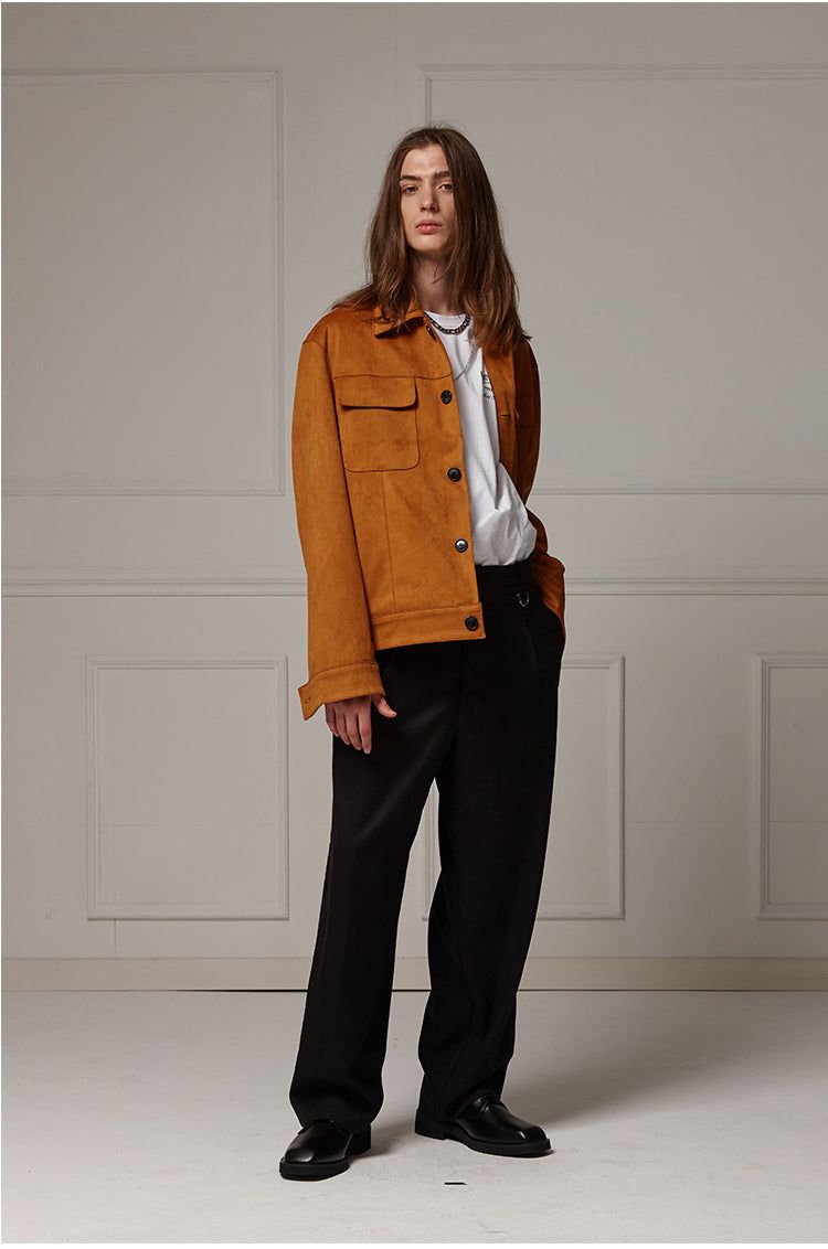 Belted wide slacks