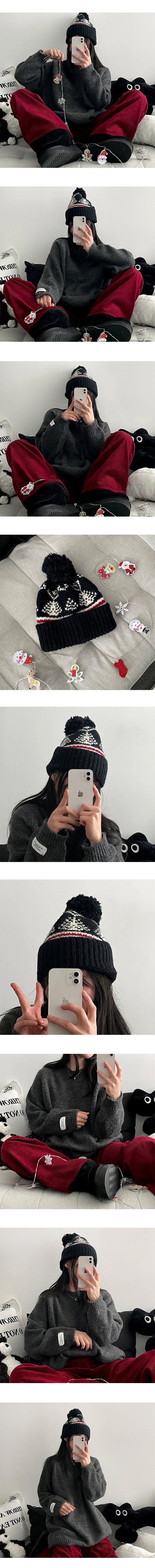 Christmas tree cherry beanie hat