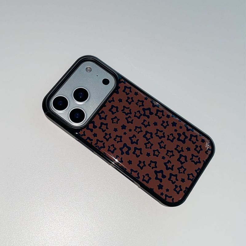 [MADE] STAR LEOPARD PHONE CASE BROWN (epoxy bumper)