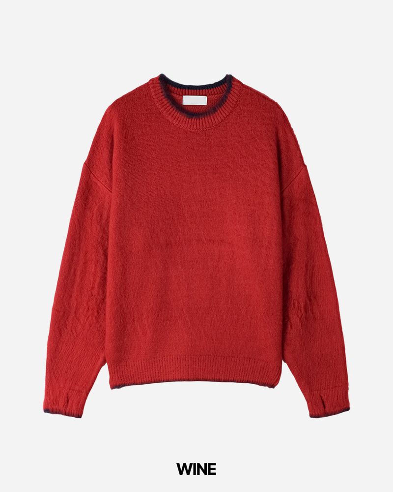 Moss Hairy Contrast Knit